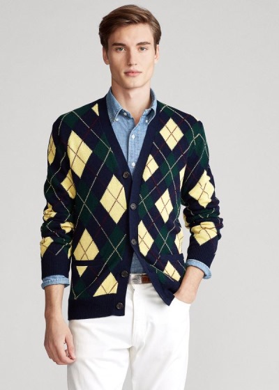 Cardigan Polo Ralph Lauren Argyle Algodão-Blend Homem 76492-MCPJ